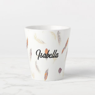 Tasse Latte Plumes Tendance Collection Luxe Boho