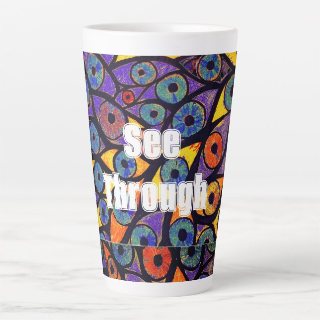 Tasse Latte Plusieurs yeux couleur WEIRD (Devant)