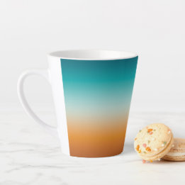 Tasse Latte Plutôt Ombre Sunny Orange & Turquoise Blue Gradien