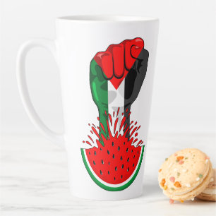 Tasse Latte Poing de résistance palestinienne sur le symbole d
