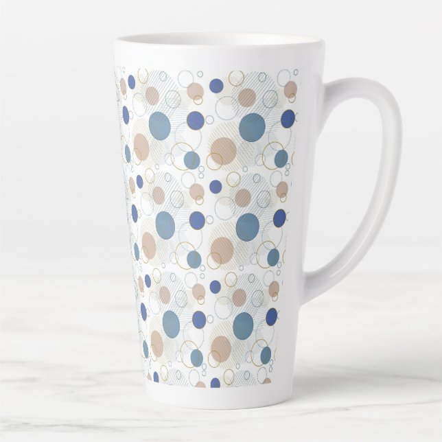 Tasse Latte Points couleur sable et bleu plage (Droite)