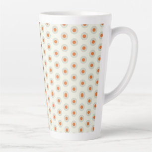 Tasse Latte Points gris clair avec centre jaune pp3