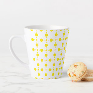 Tasse Latte Points jaunes, Motif à pois, Pois, Pointillé
