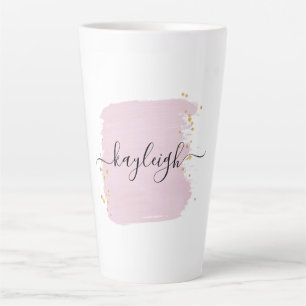 Tasse Latte Points Or Broussailleux Brush Stroke