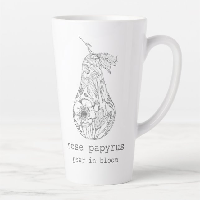 Tasse Latte Poire en Fleur Latte Mok (Droite)