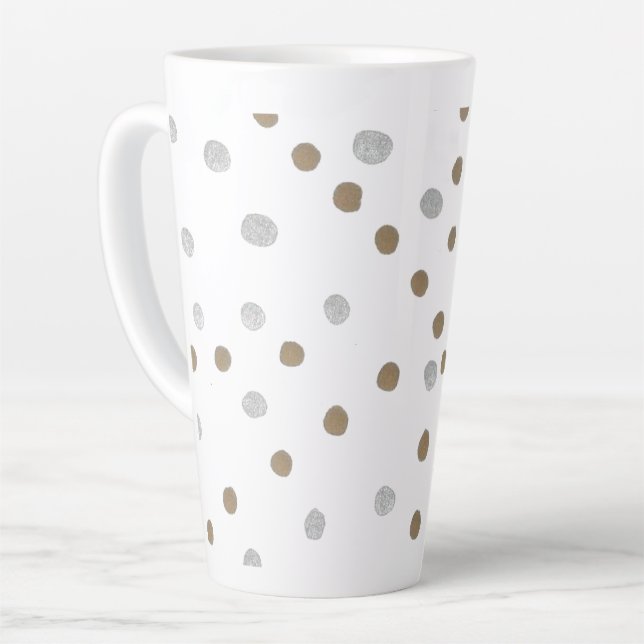 Tasse Latte Pois or et argent (Angle gauche)