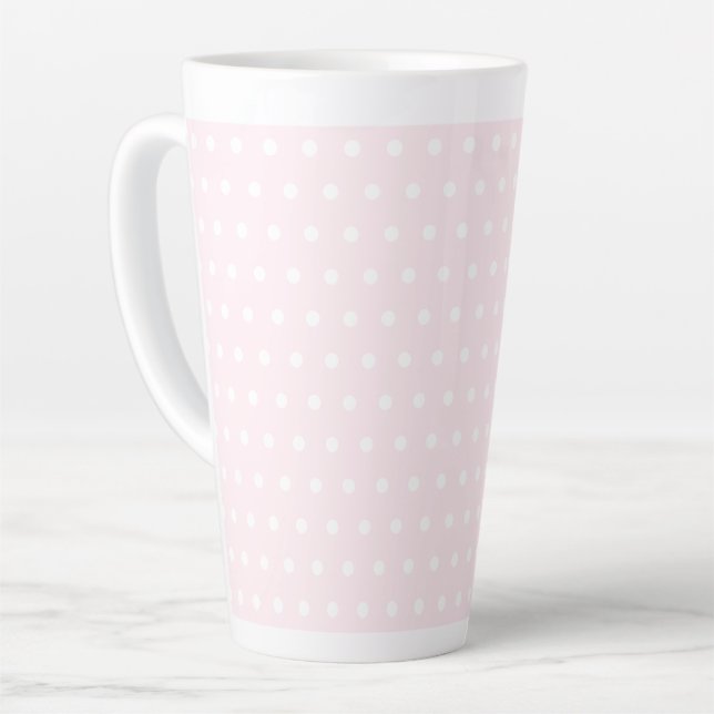 Tasse Latte Pois rose (Angle gauche)