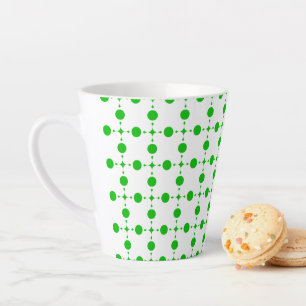 Tasse Latte Pois verts, Motif à points Polka, points, pointill