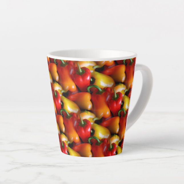 Tasse Latte Poivrons rouges et jaunes (Angle droit)