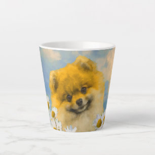 Tasse Latte Poméranie dans la peinture de Chiens - Art origina