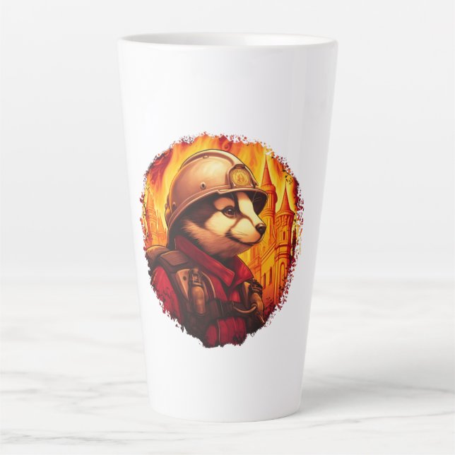 Tasse Latte Pompier Blaireau  (Devant)