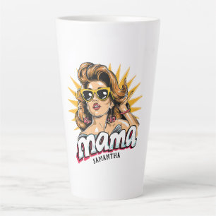 Tasse Latte Pop Mama Retro Personnalisé Art 1