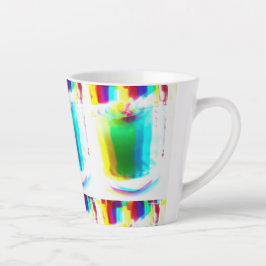 Tasse Latte Popart Abstrait Principal Arc-en-ciel Boire Latte