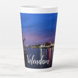 Tasse Latte Port de Volendam illuminé la nuit