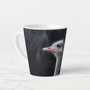 Tasse Latte portrait d'autruche