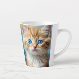 Tasse Latte Portrait de chat adorable