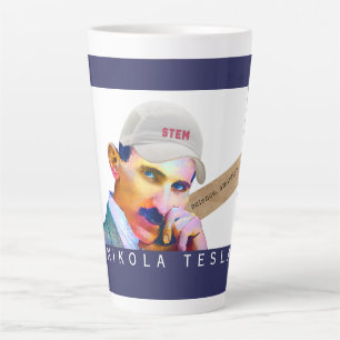 Tasse Latte Portrait drôle Tesla