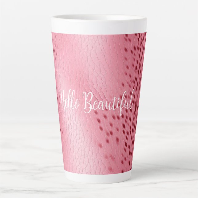 Tasse Latte Poster de animal léopard tacheté rose (Devant)