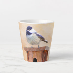 Tasse Latte Poulet sur la peinture d'oiseaux Art original