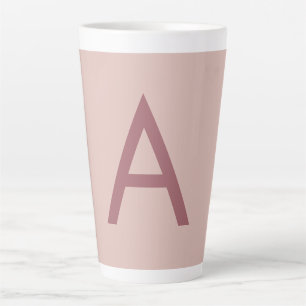 Tasse Latte Poussière d'or rose Monogramme moderne Lettre init