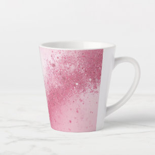 Tasse Latte Poussière scintillante abstraite rose féminine 