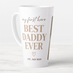 Tasse Latte Premier héros, meilleur papa que jamais, photo mod