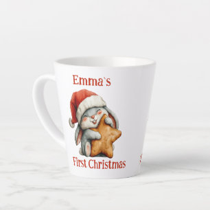Tasse Latte Premier lapin de Noël de bébé personnalisé