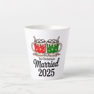 Tasse Latte Premier Noël de Mariés 2025 Chocolat Chaud Migno