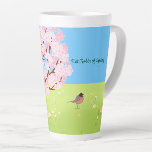 Tasse Latte Premier Rougegorge du Printemps