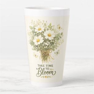 Tasse Latte Prenez le temps de fleurir Conception de bouquet