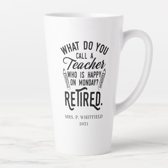 Tasse Latte Professeur retraité Chef de l'école Retraite sur m (Droite)