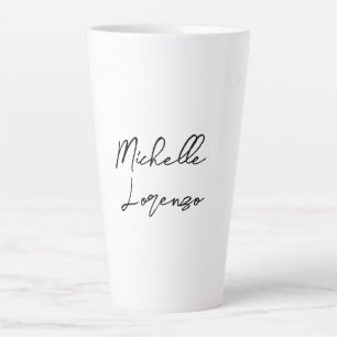 Tasse Latte Professionnel Moderne Simple Plaque Votre Nom
