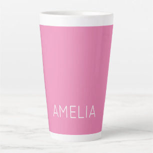 Tasse Latte Propre Nom Moderne Minimaliste Professionnel Rose 