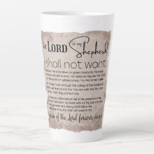 Tasse Latte Psaume 23 Écriture biblique Papier Vintage