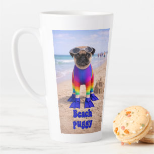 Tasse Latte Puggy de la plage