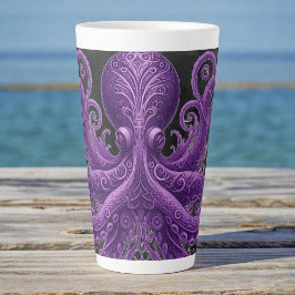 Tasse Latte Purple Octopus Victorian Steampunk Kraken