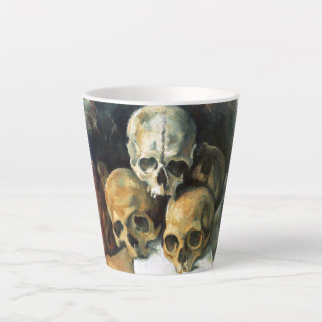 Tasse Latte Pyramide des crânes Paul Cezanne Peinture Art (Devant)