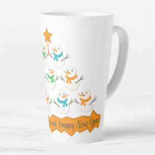 Tasse Latte Pyramide des sapins de Noël faite de bonhommes de