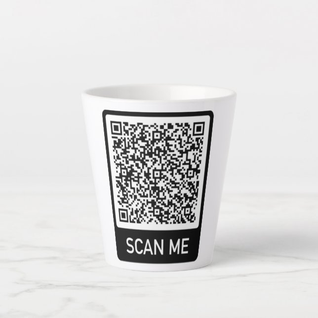 Tasse Latte QR Code - Scan Me Professional Personnalisé Modern (Devant)