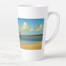 Tasse Latte Quai de Manhattan avec toit rouge