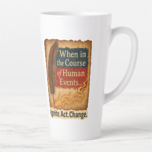 Tasse Latte Quand au cours des événements humains - Quill Flam