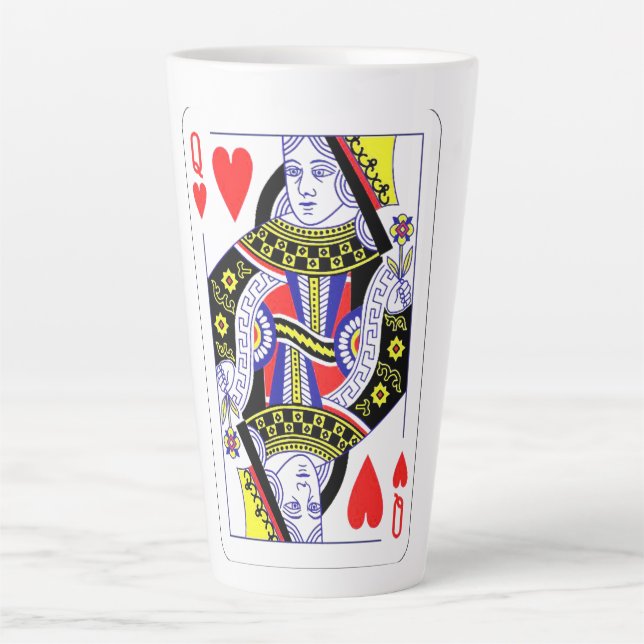 Tasse Latte Queen of Hearts Surdimensionné Graphisme, Jouer de (Devant)