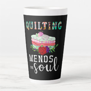 Tasse Latte Quilting Mend Soul Quilter Cadeau   Amateurs de pl