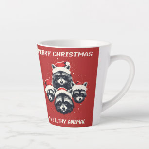 Tasse Latte Raccoon Joyeux Noël Ya animal sale