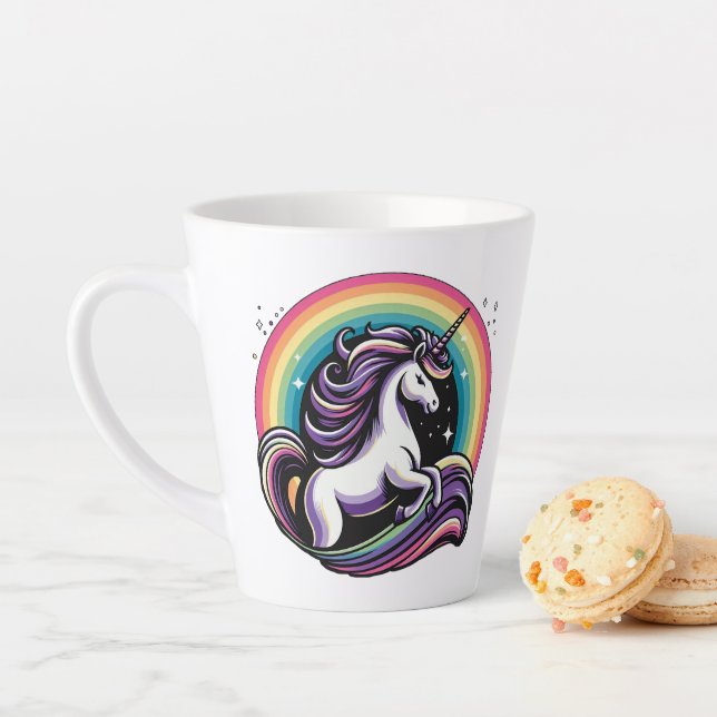 Tasse Latte Raibow Unicorn (En situation)