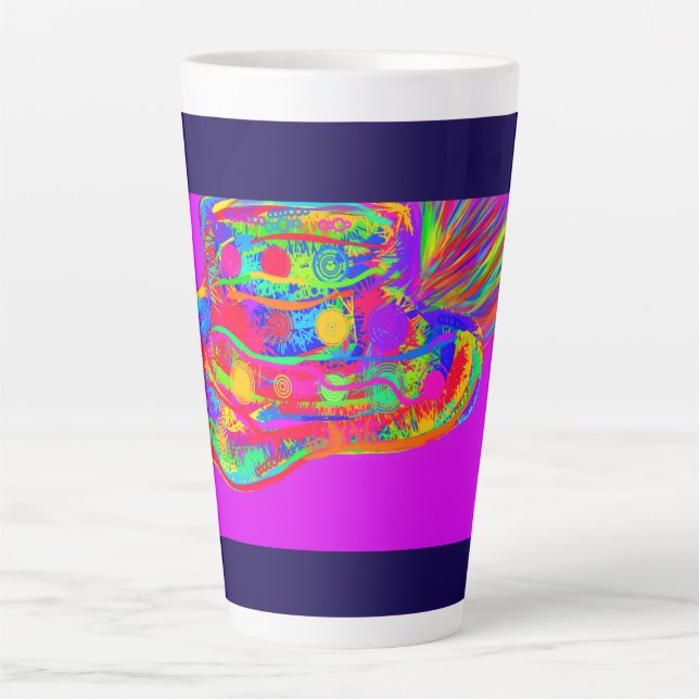 Tasse Latte Rainbow Floral Fur Feathered Hat (Devant)