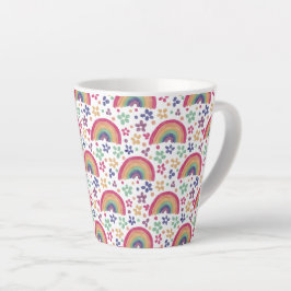 Tasse Latte Rainbows and Flowers