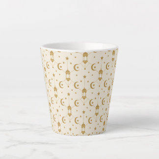 Tasse Latte Ramadan Lanterns & Crescent Seamless 