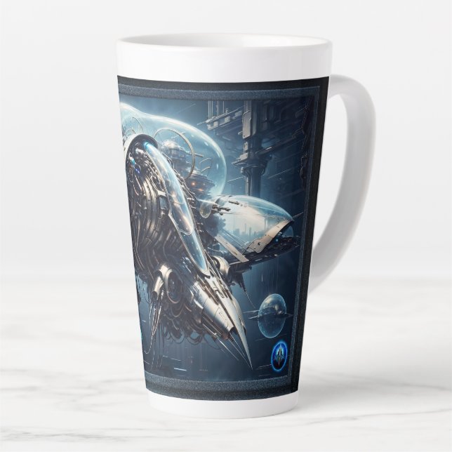 Tasse Latte Raspian Dynamorph Drone AI Art par Xzendor7 (Angle droit)
