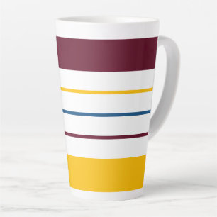 Tasse Latte Rayures ambrées jaunes automnales